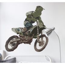Autocollant moto cross sport pilote