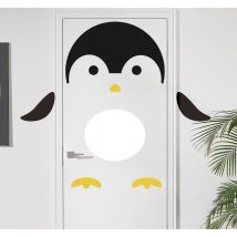 Sticker Chambre Enfant Porte Pingouin