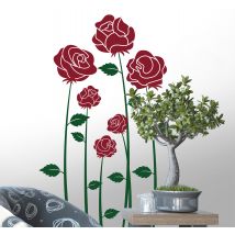Sticker Mural Roses Rouges