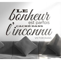 Sticker mural salon citation bonheur Victor Hugo