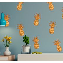 Sticker Maison Motif Ananas Doré