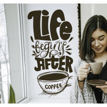 Sticker Maison Life Begins After Coffee