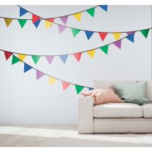 Sticker Chambre Enfant Banderolles Multicouleurs
