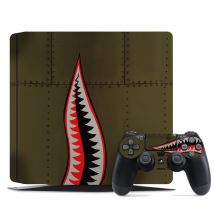 Autocollant PS4 avion bouche requin USA