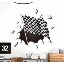 Sticker trompe l'oeil Drapeau de racing