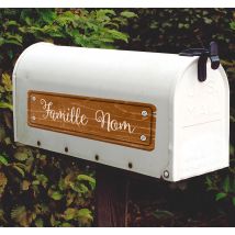 Sticker Maison Boite aux letters texture bois