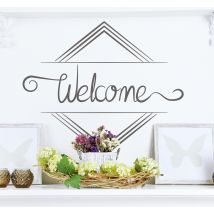 Sticker mural salon texte Welcome