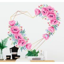 Sticker citation Amour Coeur Feuilles Eucalyptus