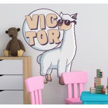 Sticker Chambre Enfant Llama Personnalisé