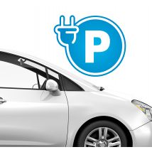 Sticker parking voiture électrique