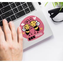 Sticker ordinateur portable amour abeilles "Bee Mine"