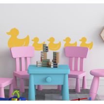 Sticker Oiseau Famille Canards