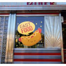 Sticker Vitrine Fast Food Hot Dog