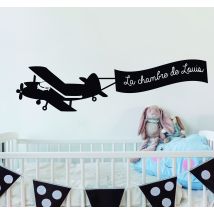 Sticker Mural Avion avec Prénom