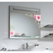 Sticker salle de bain fleurs miroir