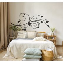 Sticker autocollant fleurs coeurs