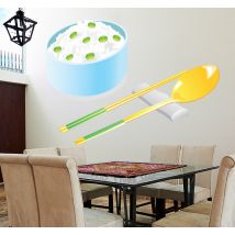 Sticker couverts bol de riz