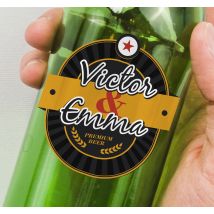 Sticker mariage invitation motif bière