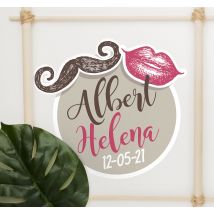 Sticker Autocollant Mariage Mariage Moustache et Lèvres