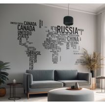 Sticker planisphère texte droit