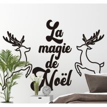 Sticker Vitre Noel dessin cerfs