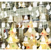 Sticker Noël vitrine cloches et chaussettes