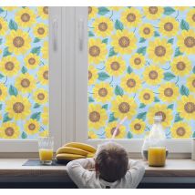 Film occultant fenêtre motif de tournesols