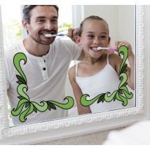 adhesif miroir coins verts végétaux