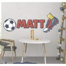 Sticker mural ballon et chaussures de foot personnalisé