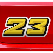Sticker voiture personnalisé numéro de course