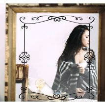 Autocollant mural ornemental miroir noir