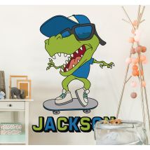 Patin dino avec décoration murale nom