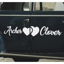 Autocollant de vinyle de voiture de mariage