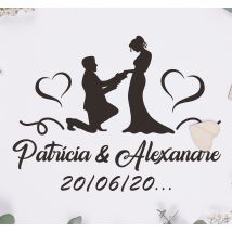 Sticker mariage prénom et date fiançailles