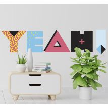Phrase de style memphis ouais adhesif deco texte