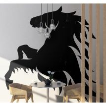Cheval avec des flammes animal de ferme autocollant