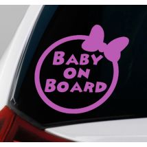 Sticker bébé minnie à bord bébé en voiture