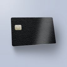 Sticker carte bancaire effet cuir noir