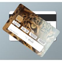 Autocollant carte bancaire léopard