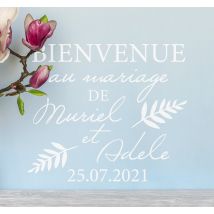 Sticker mariage bienvenue avec date et prénom