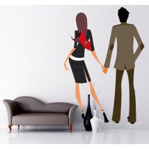 Autocollant mural couple chic