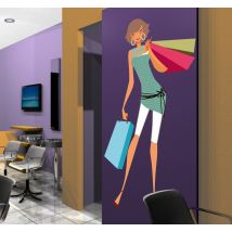 Sticker femme mode shopping