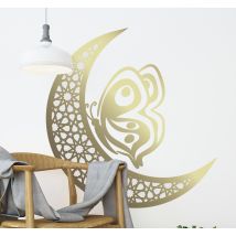Sticker papillon lune et papillon mandala