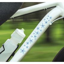 Sticker vélo fleurs bleues