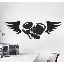 Sticker Mural Sport Gants de boxe avec ailes
