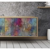 Sticker Deco Meuble Ville peinture