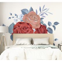 Sticker mural chambre bouquet de roses