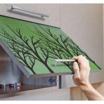 Sticker deco Meuble arbre sur fond vert