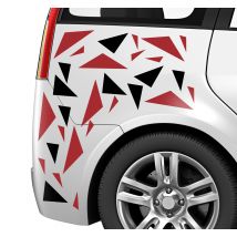 Adhésif voiture triangles modernes rouges et noirs