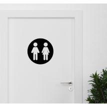 Sticker WC porte homme femme rond